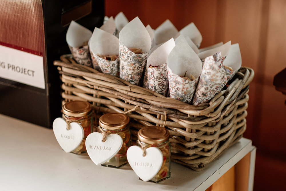 Confetti Cones Basket Relaxed Tipi Wedding Twig and Vine Photography