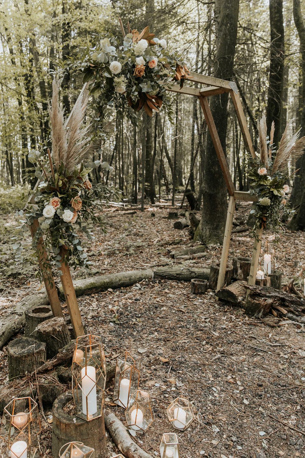 Flower Arch Pampas Grass Decor Ceremony Aisle Sage Green Wedding Ideas Amy Cutliffe Photography