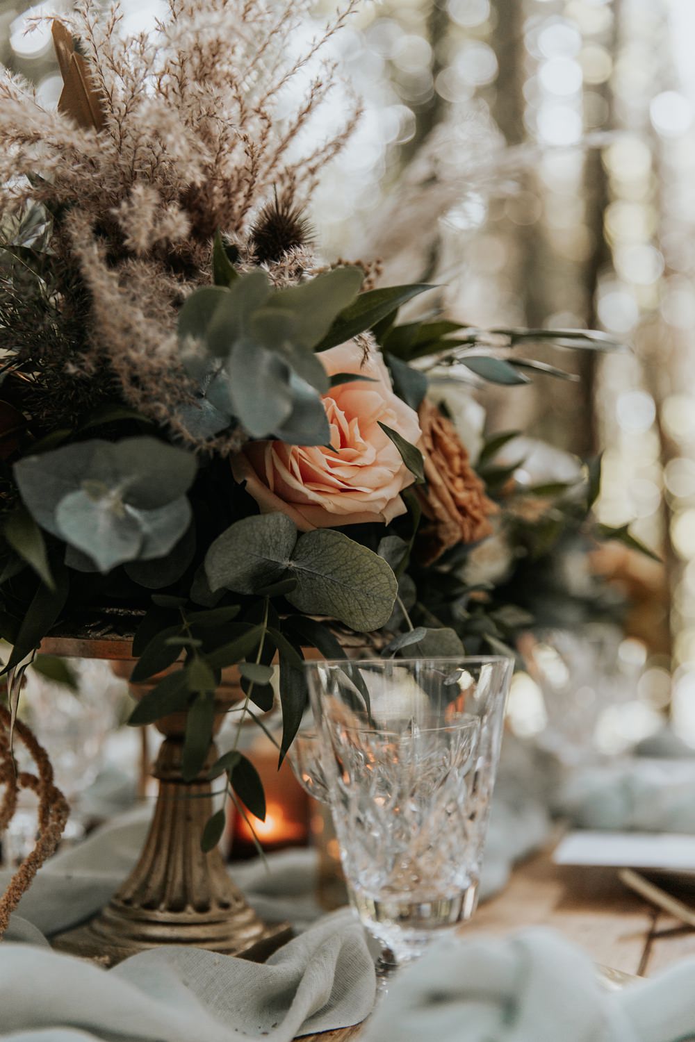 Centrepiece Flowers Greenery Grass Rose Sage Green Wedding Ideas Amy Cutliffe Photography