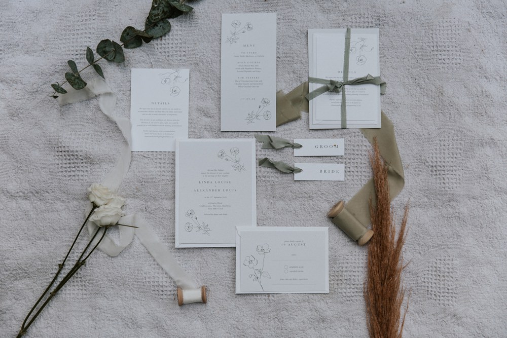 Stationery Invite Invitaion Sage Green Wedding Ideas Amy Cutliffe Photography