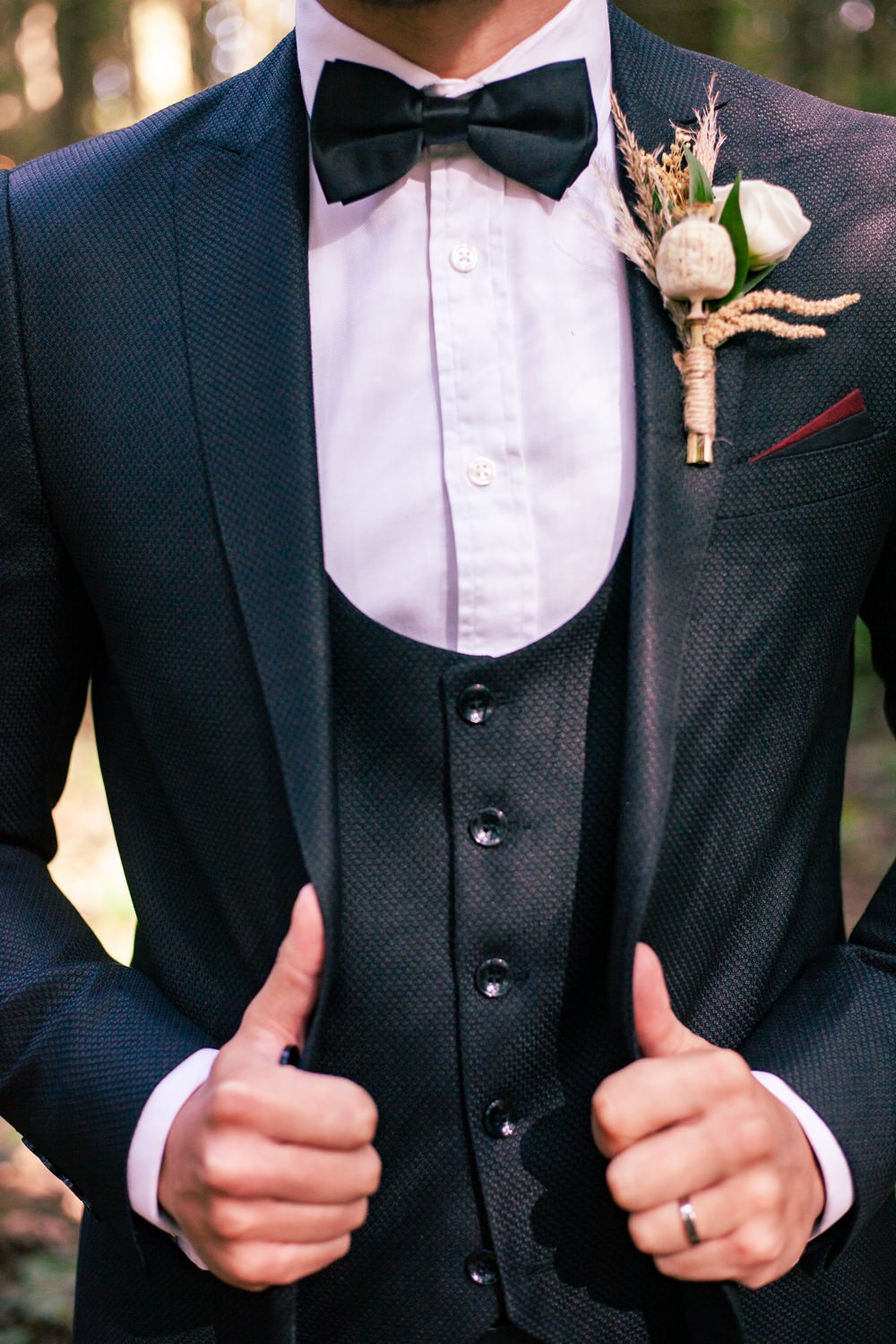 Groom Suit Bow Tie Waistcoat Sage Green Wedding Ideas Kristen Kate Photography