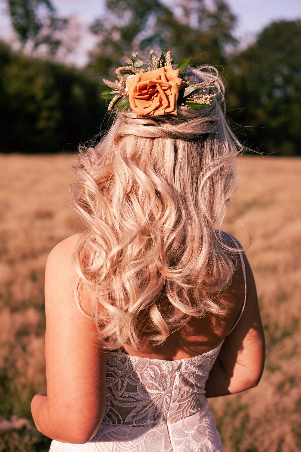 Bride Bridal Hair Style Half Up Half Down Sage Green Wedding Ideas Kristen Kate Photography
