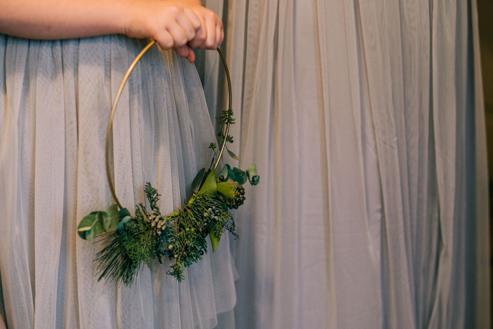 South Farm Christmas Wedding Lee Allison Photography Hoop Wreath Bridesmaid