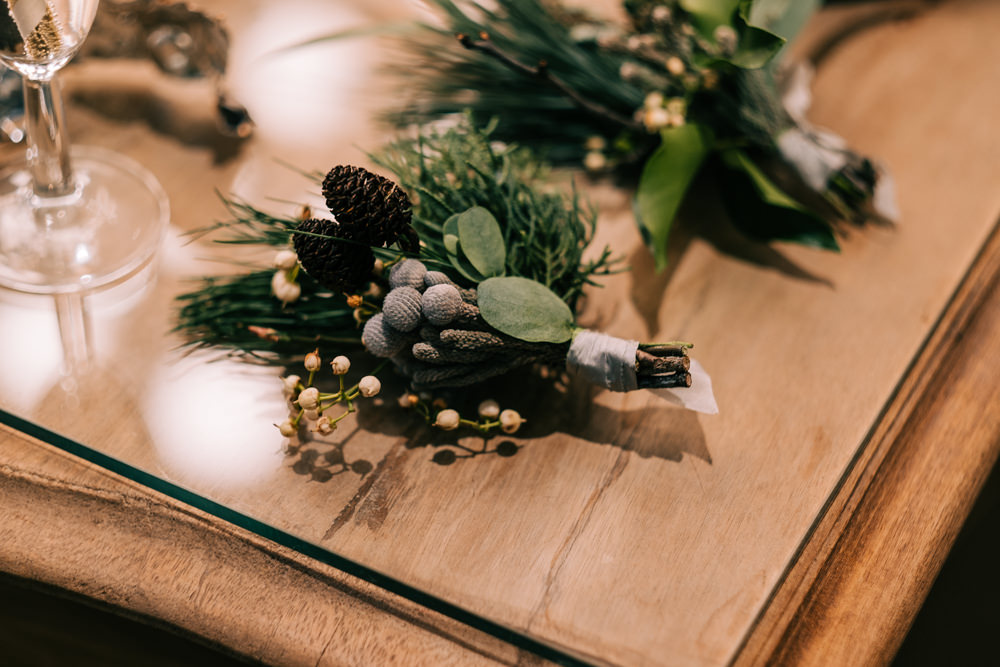 South Farm Christmas Wedding Lee Allison Photography Buttonhole Flowers