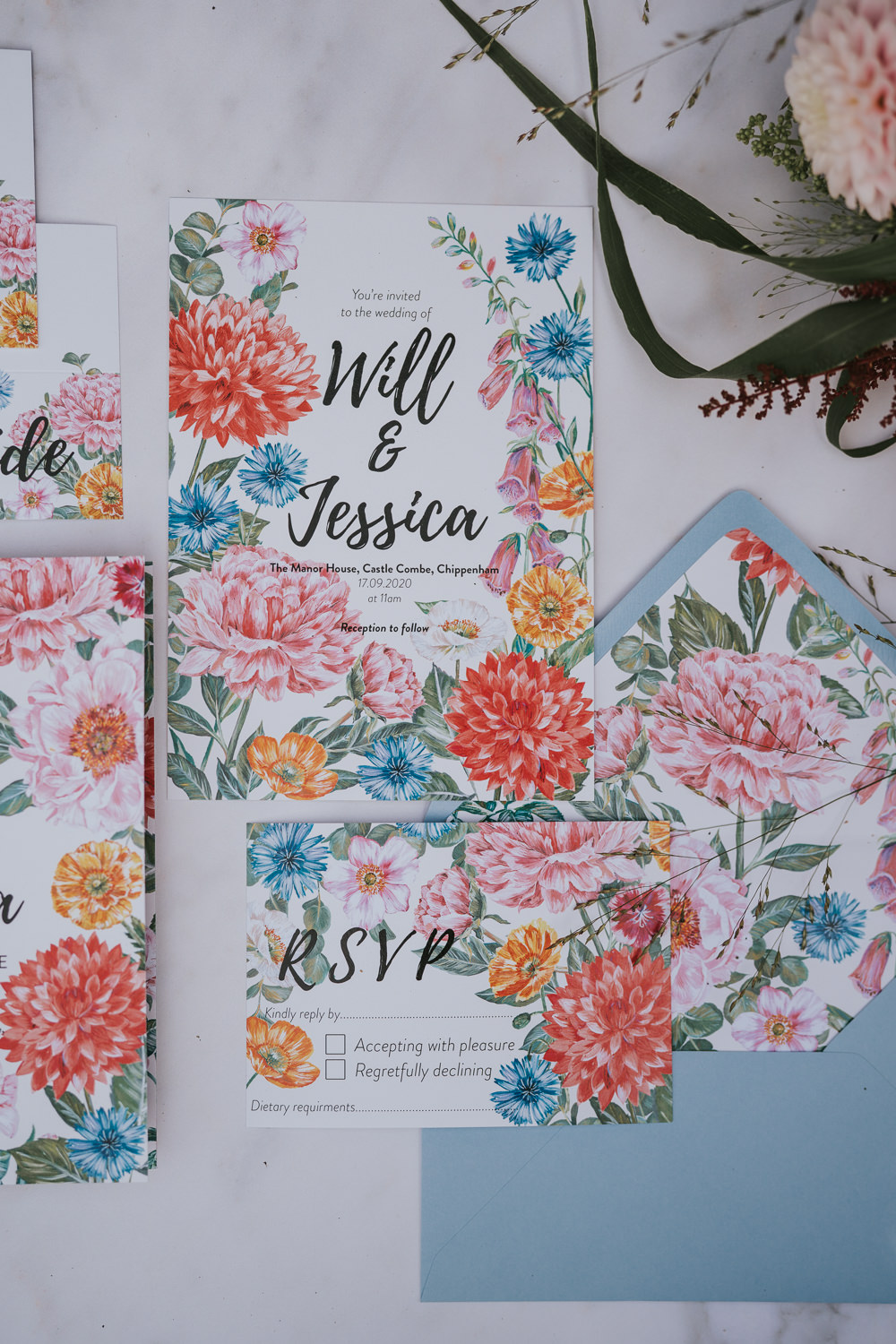 Stylish Floral Wedding Poppy Carter Portraits Stationery Invite Invitations