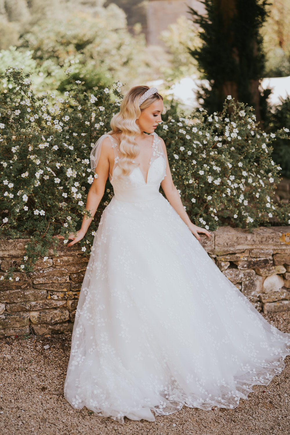 Stylish Floral Wedding Poppy Carter Portraits Dress Gown Tulle Bride Bridal