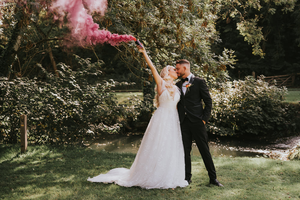 Stylish Floral Wedding Poppy Carter Portraits Smoke Bomb
