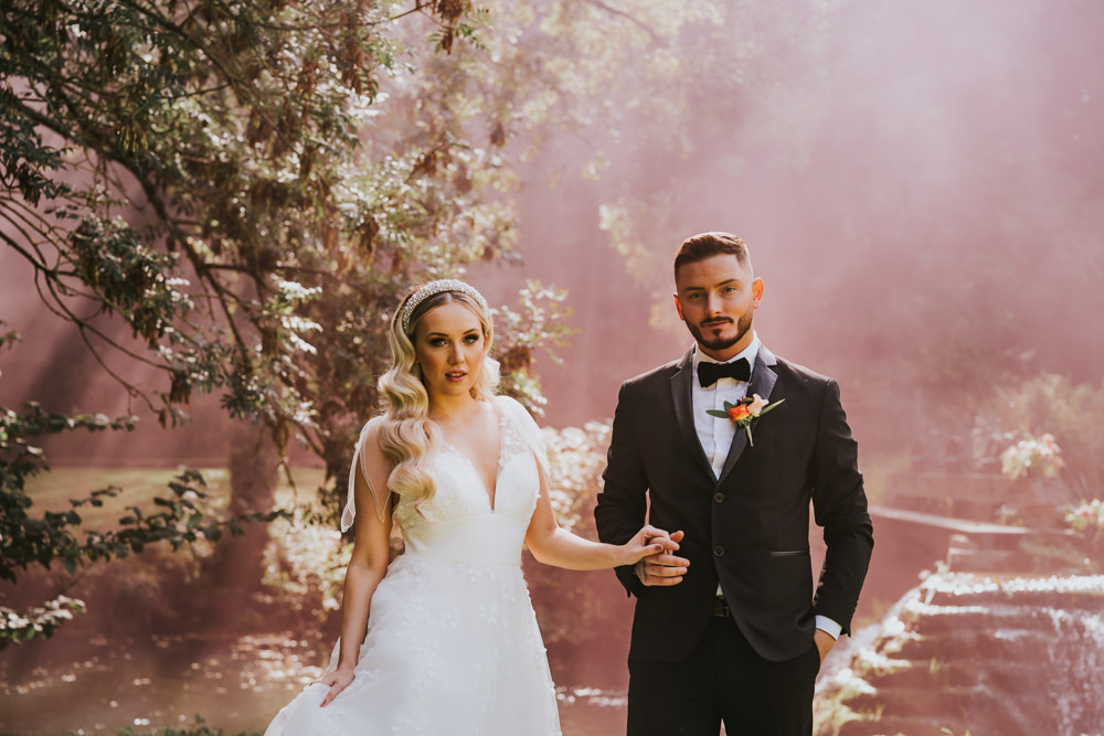 Stylish Floral Wedding Poppy Carter Portraits Smoke Bomb