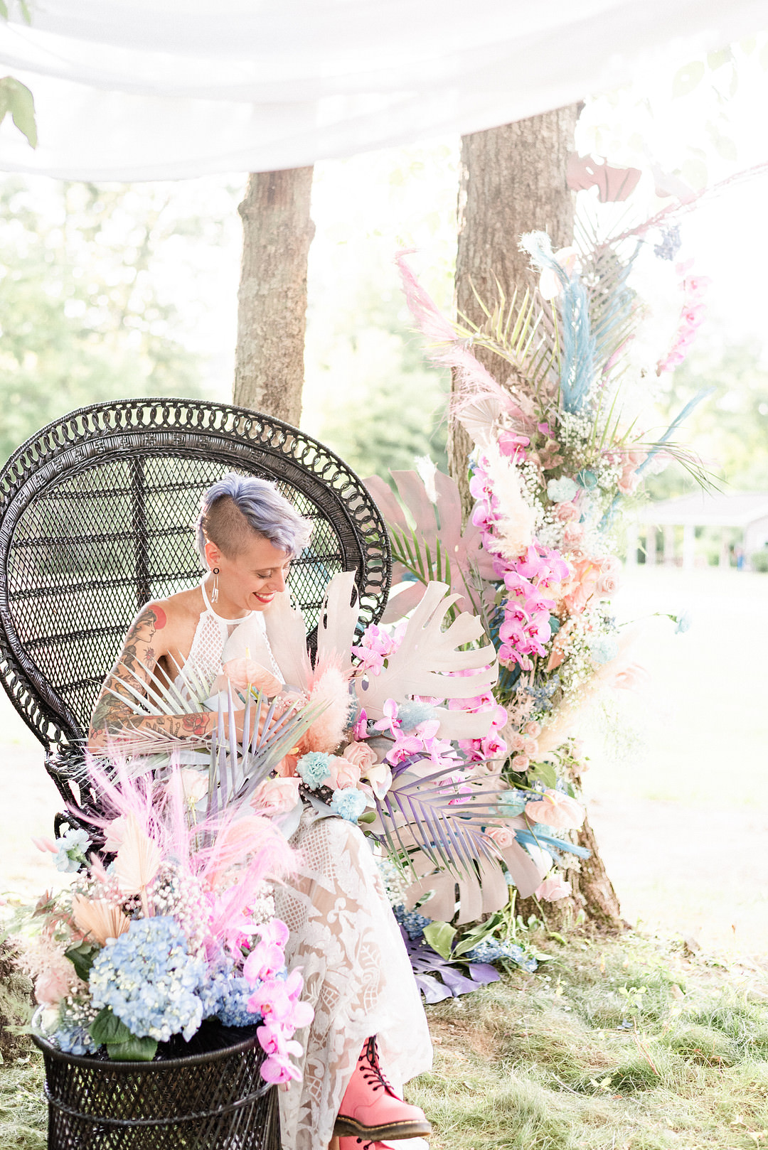 Peacock Chair Whimsical Pastel Wedding Ideas Jennifer Nichole & Co Photography
