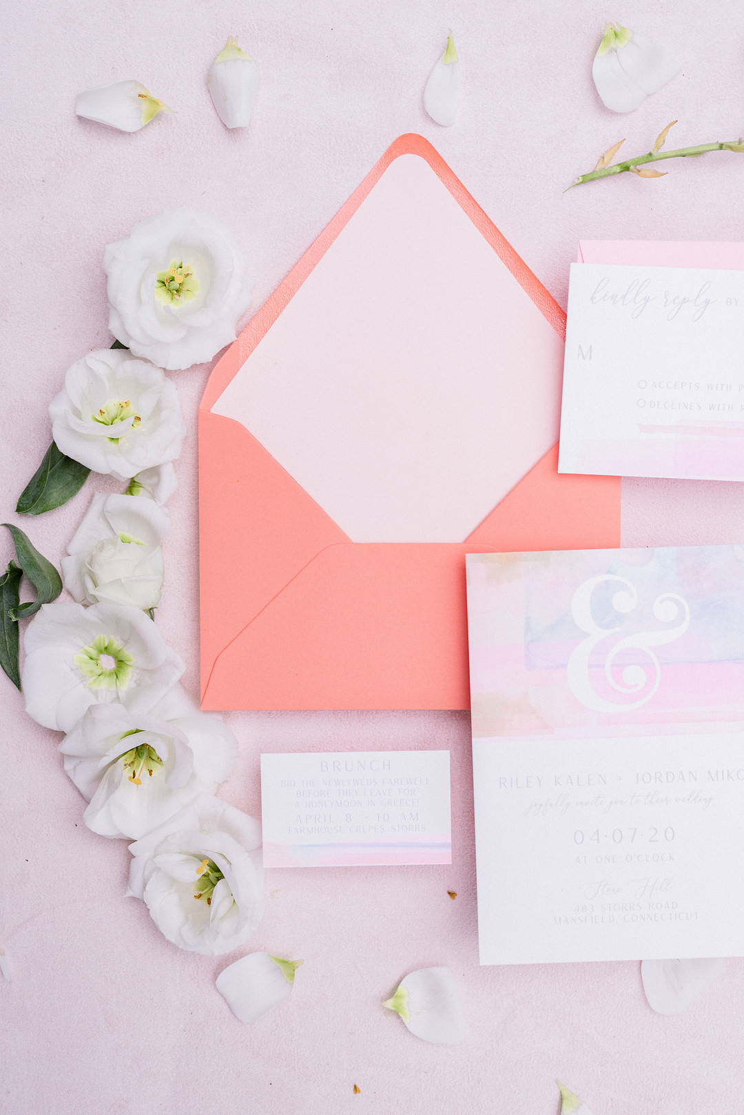 Stationery Invite Invitation Pink Whimsical Pastel Wedding Ideas Jennifer Nichole & Co Photography