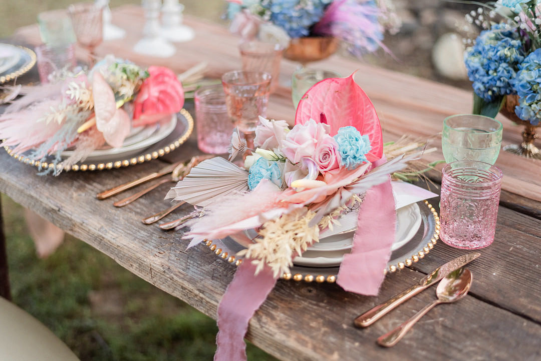 Place Setting Flowers Decor Whimsical Pastel Wedding Ideas Jennifer Nichole & Co Photography