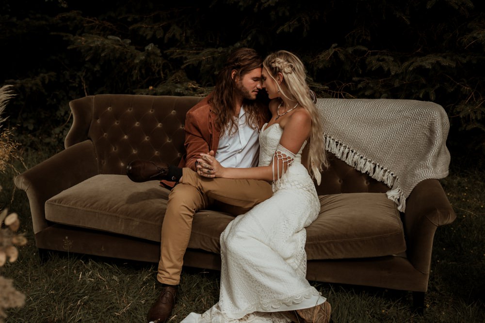 Seating Bride Groom Wilderness Wedding Ideas Finn and the Fox Photography