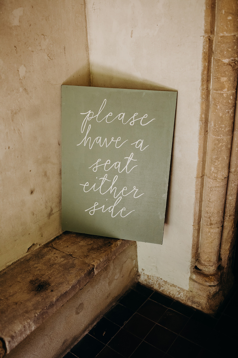 Sign Signs Calligraphy Sage Green Berkshire Barn Wedding Richard Skins Photography