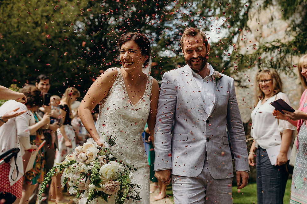 Confetti Throw Berkshire Barn Wedding Richard Skins Photography