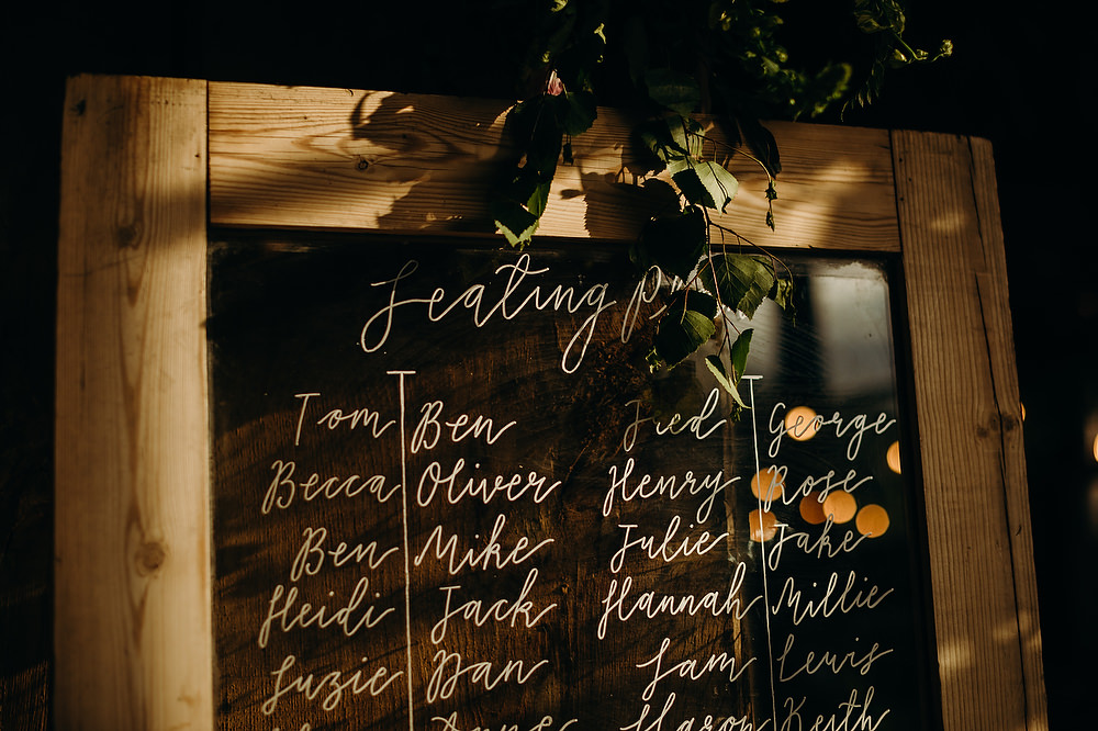 Table Plan Seating Chart Berkshire Barn Wedding Richard Skins Photography