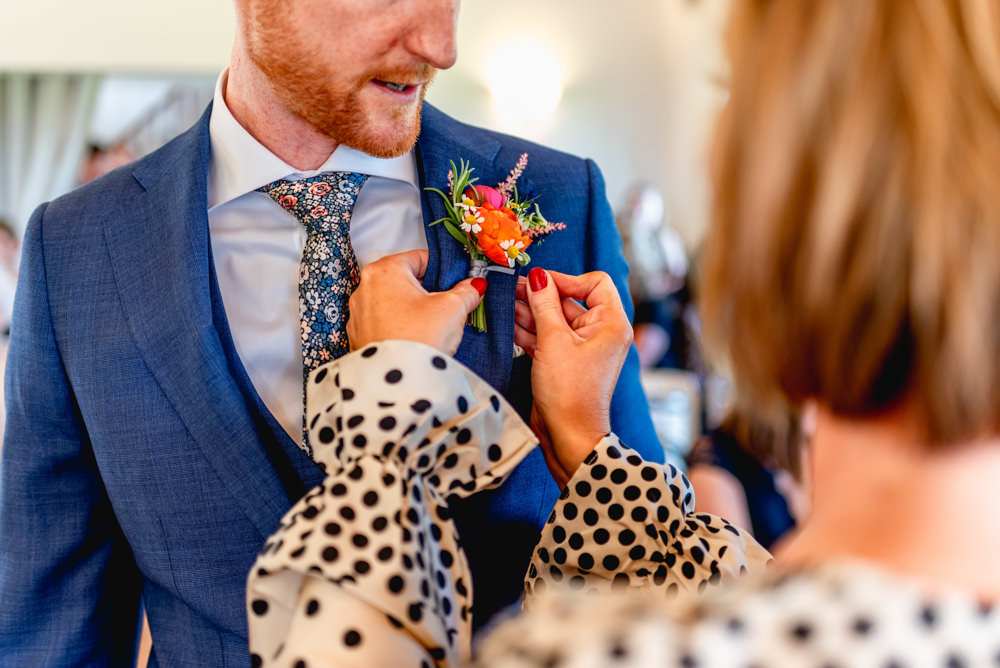 Buttonhole Flowers Groom Bordesley Park Wedding Lisa Carpenter Photography