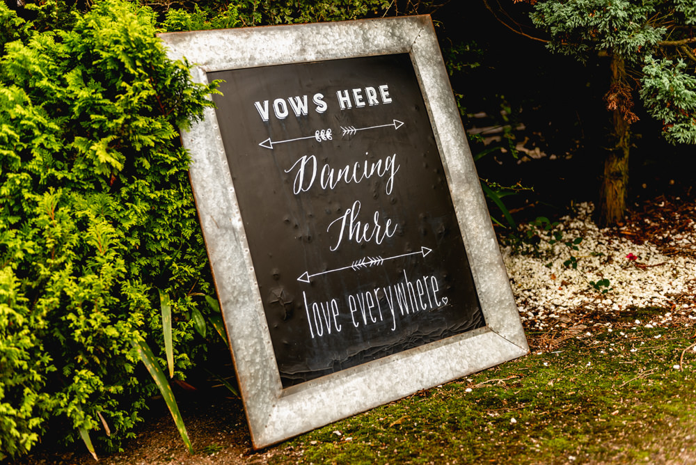 Ceremony Sign Signs Signage Bordesley Park Wedding Lisa Carpenter Photography