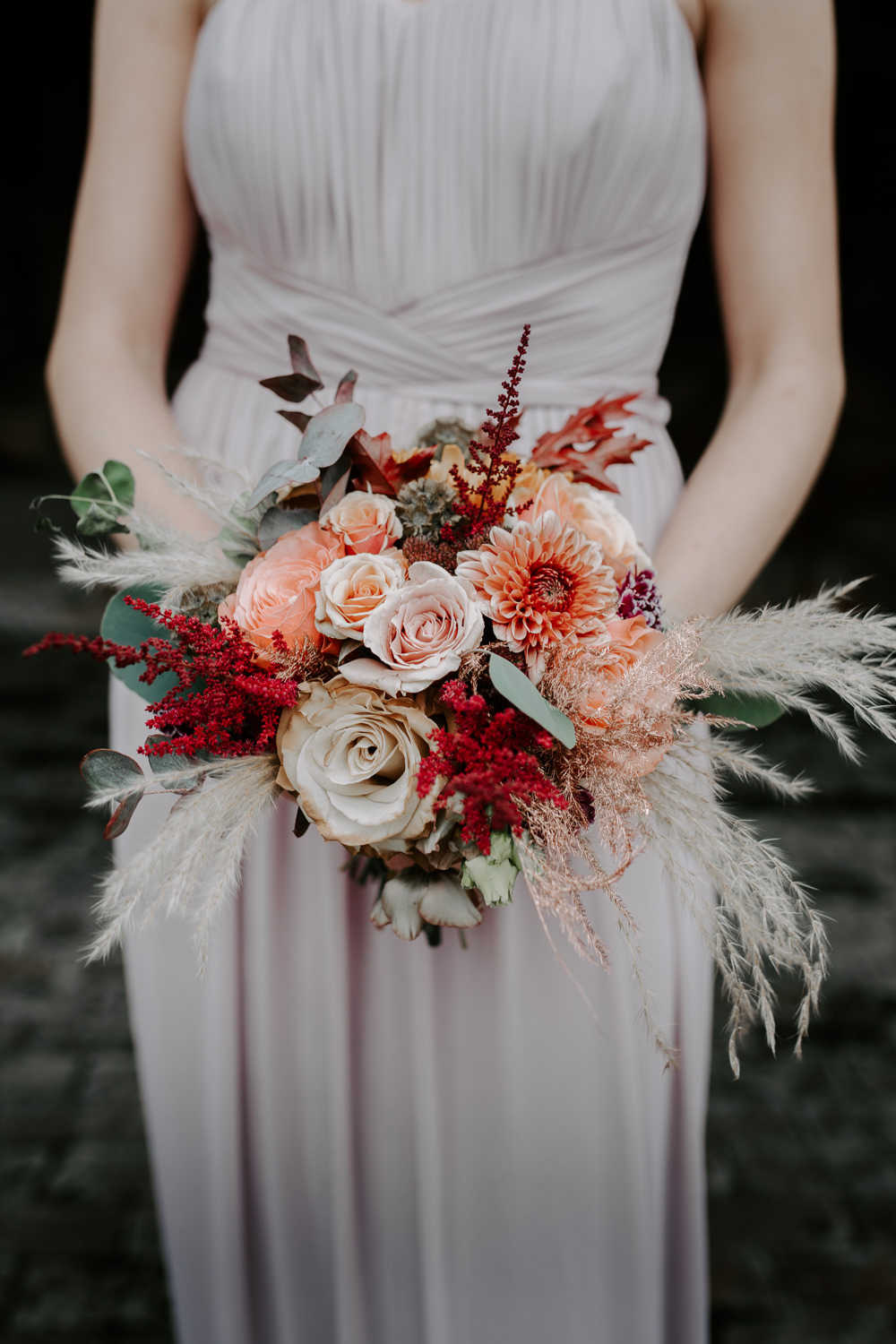 Bouquet Flowers Bride Bridal Bridesmaid Pampas Grass DIY Autumn Wedding The Light Painters