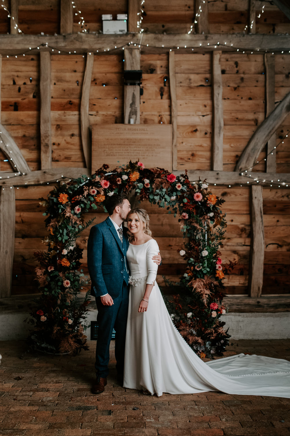 DIY Autumn Wedding The Light Painters Flower Arch Backdrop Ceremony