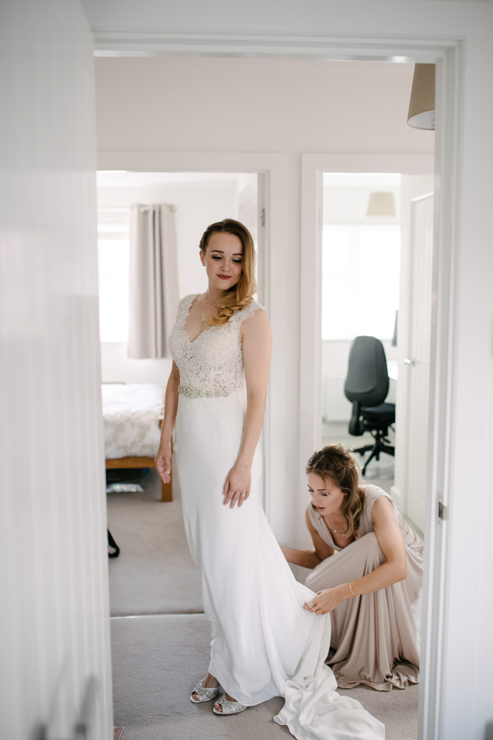 Dress Gown Bride Bridal Straps Wed2B Offley Place Wedding Aden Priest Photography