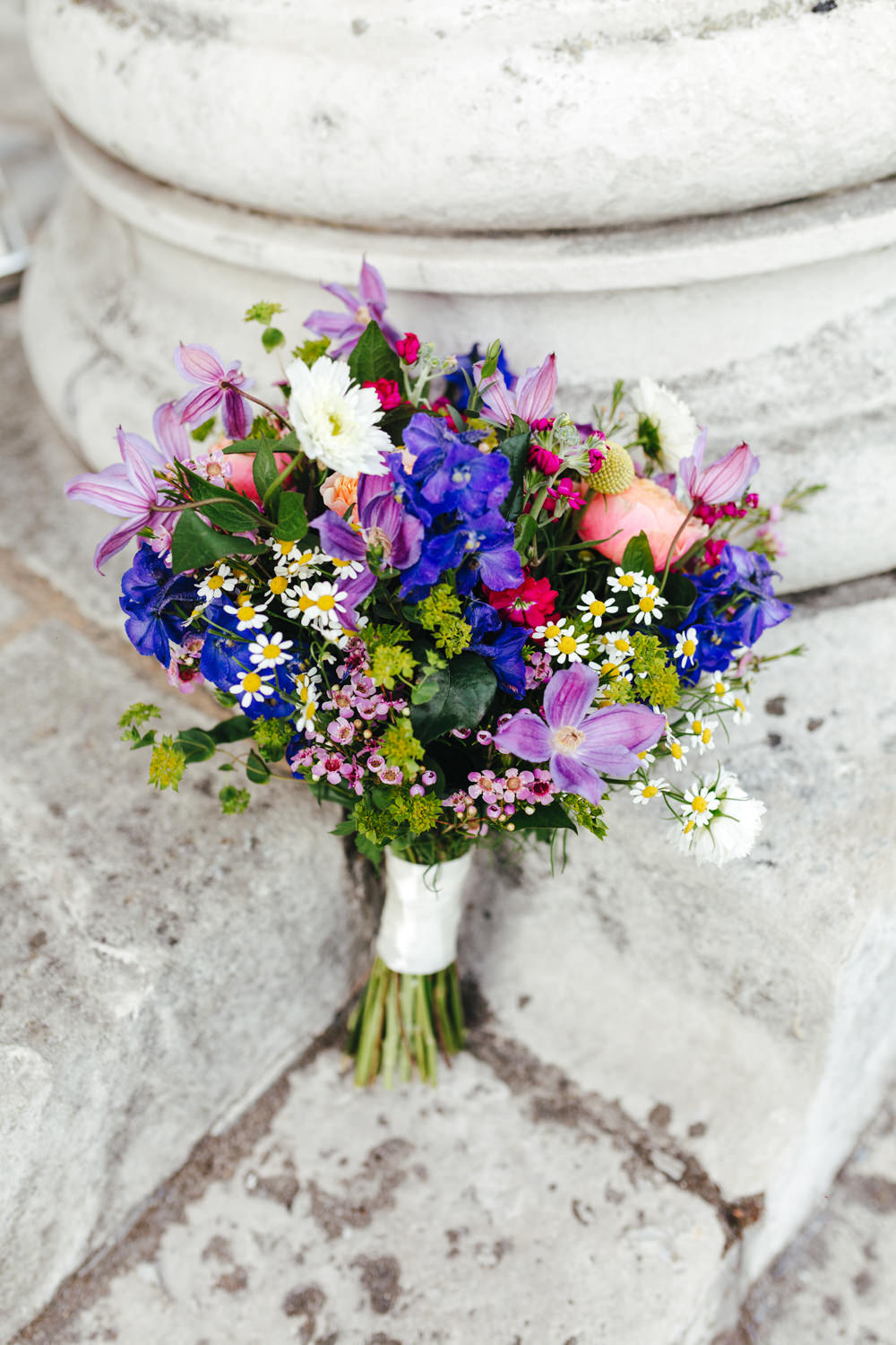 Bride Bridal Bouquet Flowers Wild Colourful Peckham Wedding Kirsty Mackenzie Photography