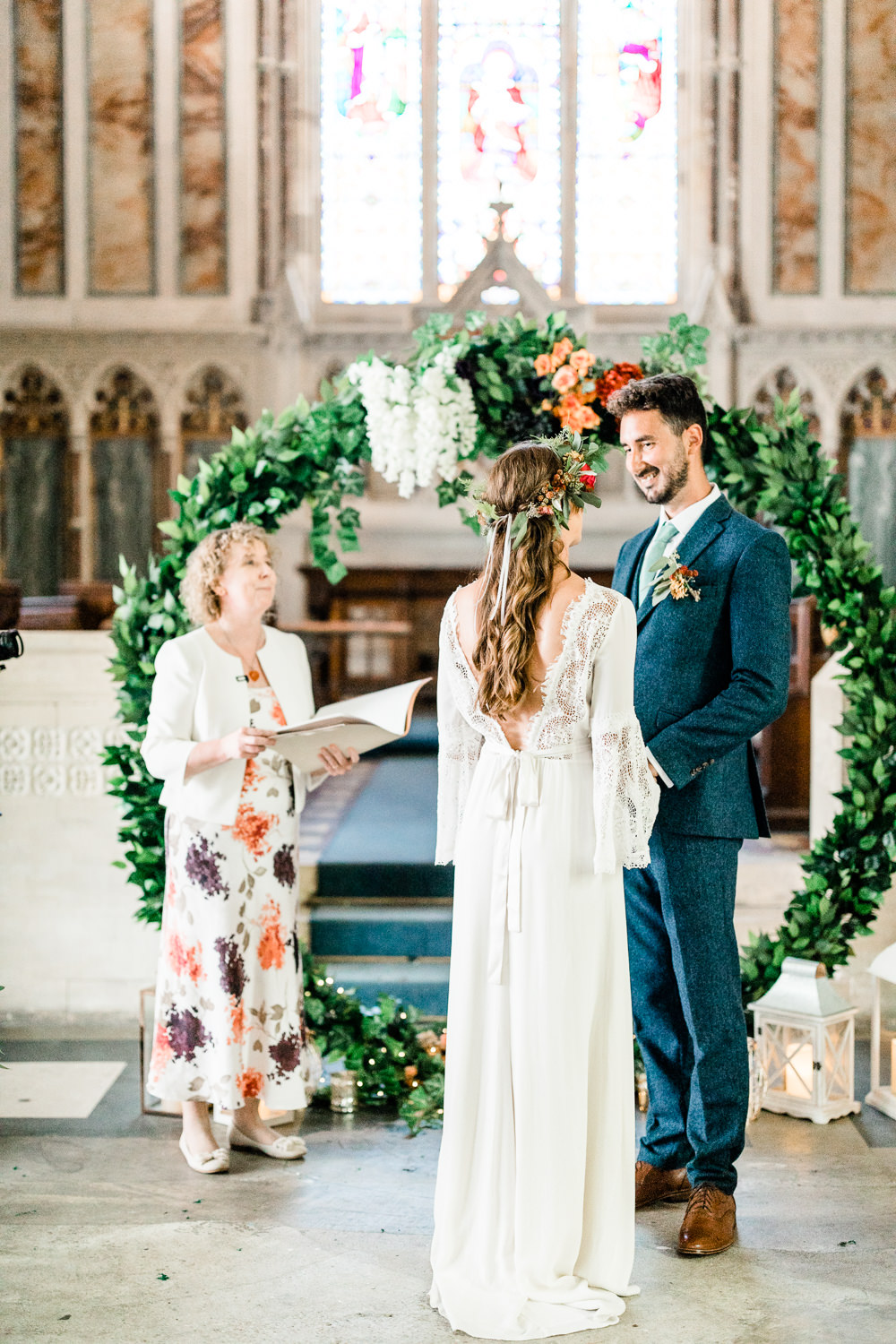 Moon Gate Flower Arch Greenery Backdrop Aisle Ceremony Spire Brighton Wedding Kelsie Scully Photography