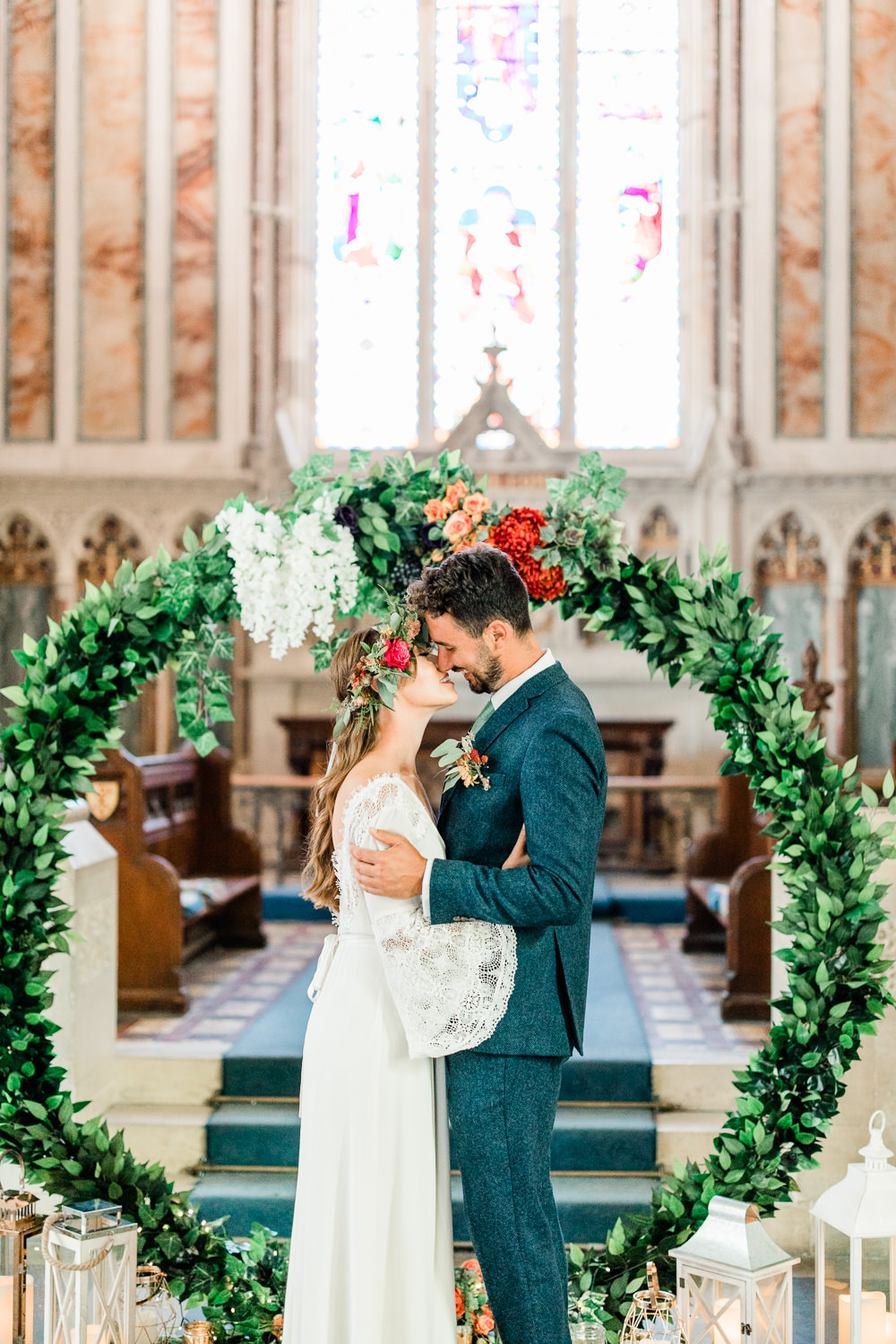 Moon Gate Flower Arch Greenery Backdrop Aisle Ceremony Spire Brighton Wedding Kelsie Scully Photography