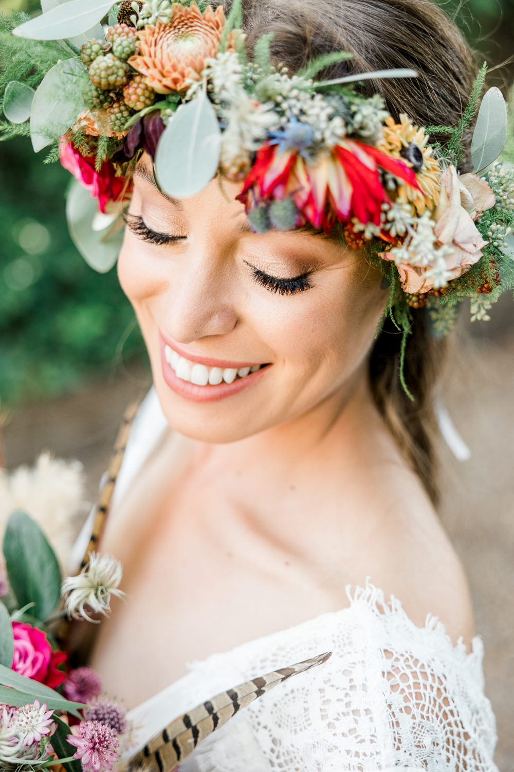 Bride Bridal Make Up Flower Crown Spire Brighton Wedding Kelsie Scully Photography