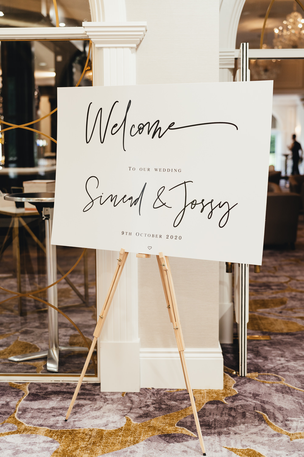 Welcome Sign Modern Calligraphy Signs Tullyglass House Hotel Sheena T Photography