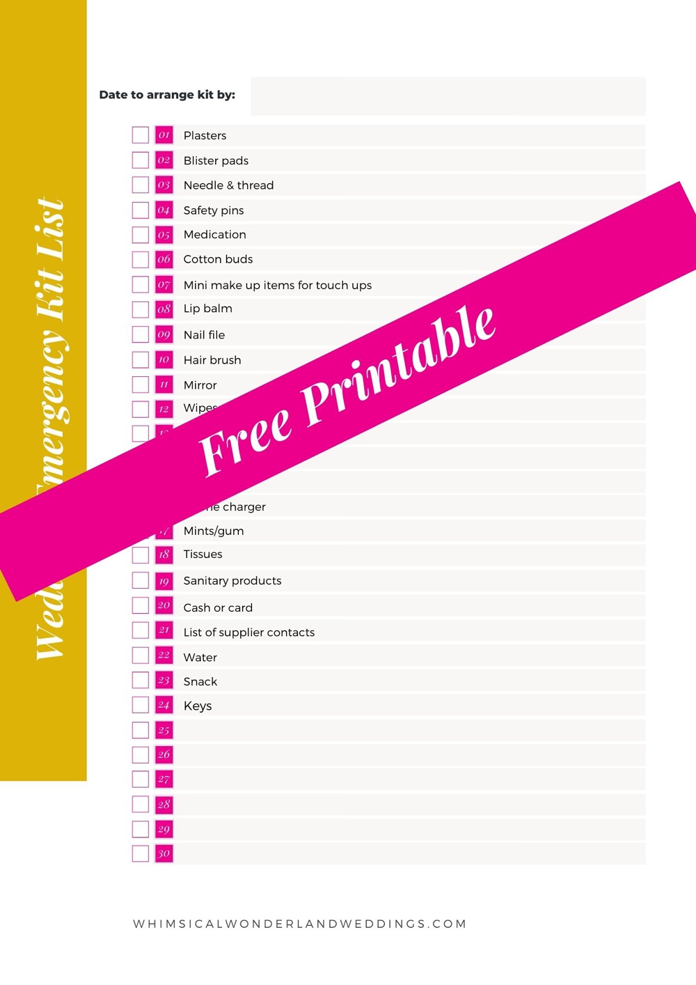 Wedding Day Emergency Kit List Ideas UK