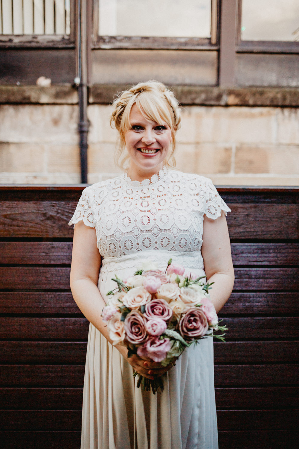 Dress Gown Bride Bridal Maternity Pregnant Lace Sleeve Self Portrait 29 Glasgow Wedding Firefly and Embers