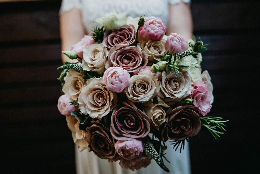 Bride Bridal Bouquet Flowers Pink Rose 29 Glasgow Wedding Firefly and Embers