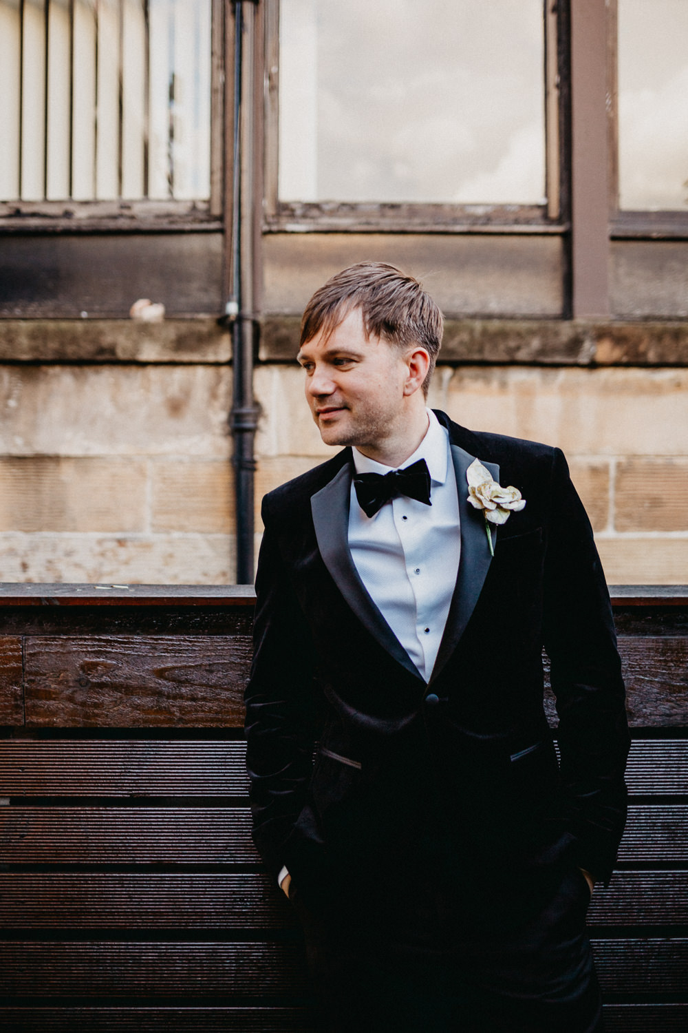 Groom Groomsmen Tux Tuxeodo Bow Tie 29 Glasgow Wedding Firefly and Embers