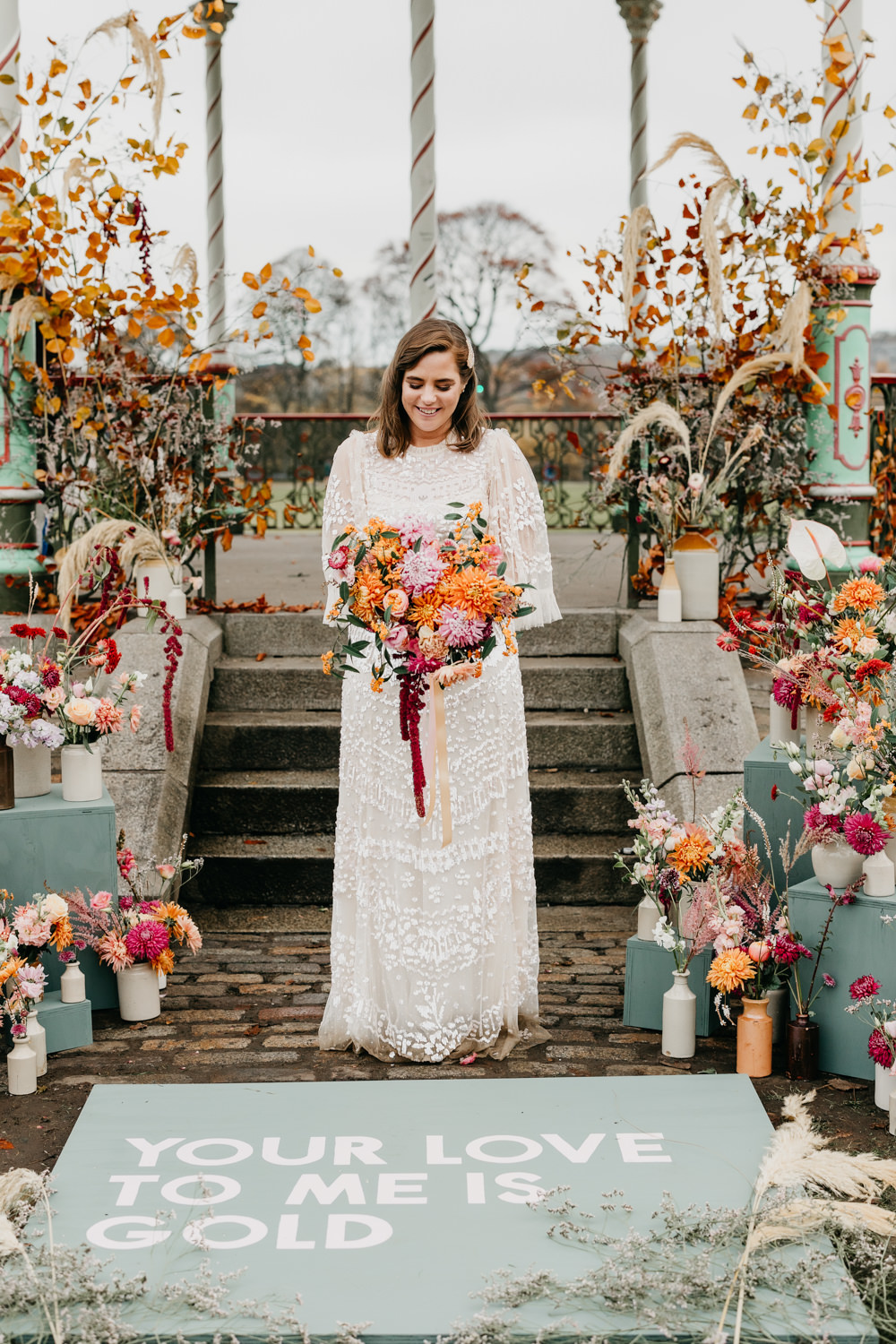 Dress Gown Bride Bridal Sleeves Needle & Thread Bandstand Wedding Emma Lawson Photography