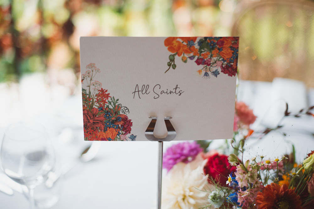 Table Name Floral Bingham Riverhouse Wedding Sasha Weddings