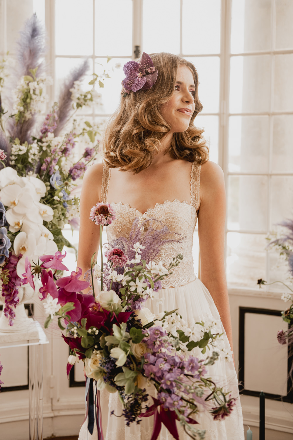 Bouquet Flowers Bride Bridal Purple Lilac Bridgerton Wedding Ideas Cleya Asulon