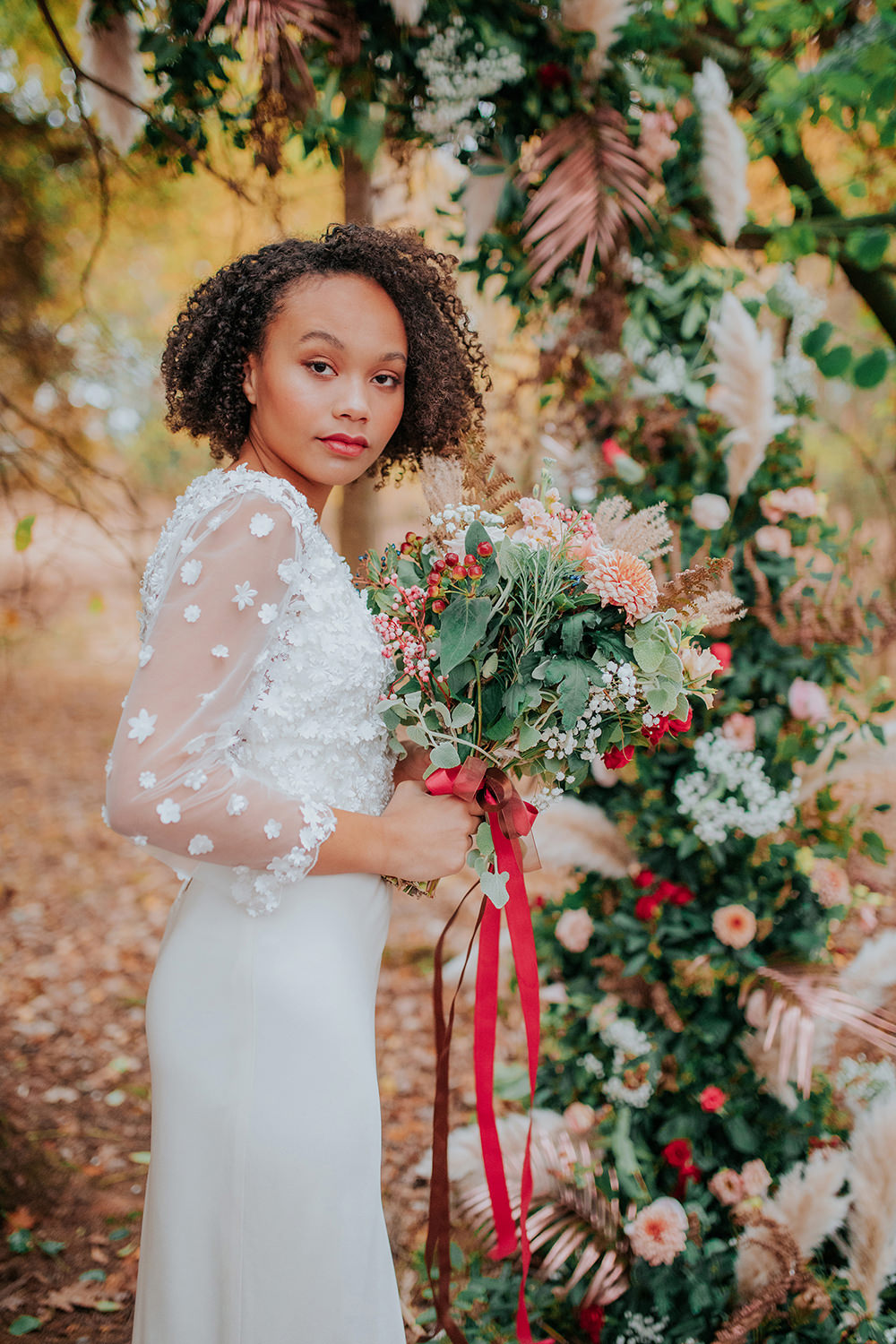 Flower Arch Backdrop Installation Bronze Wedding Ideas Vladana Parker