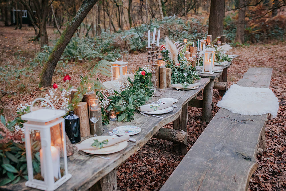 Table Tablescape Greenery Decor Candles Bronze Wedding Ideas Vladana Parker