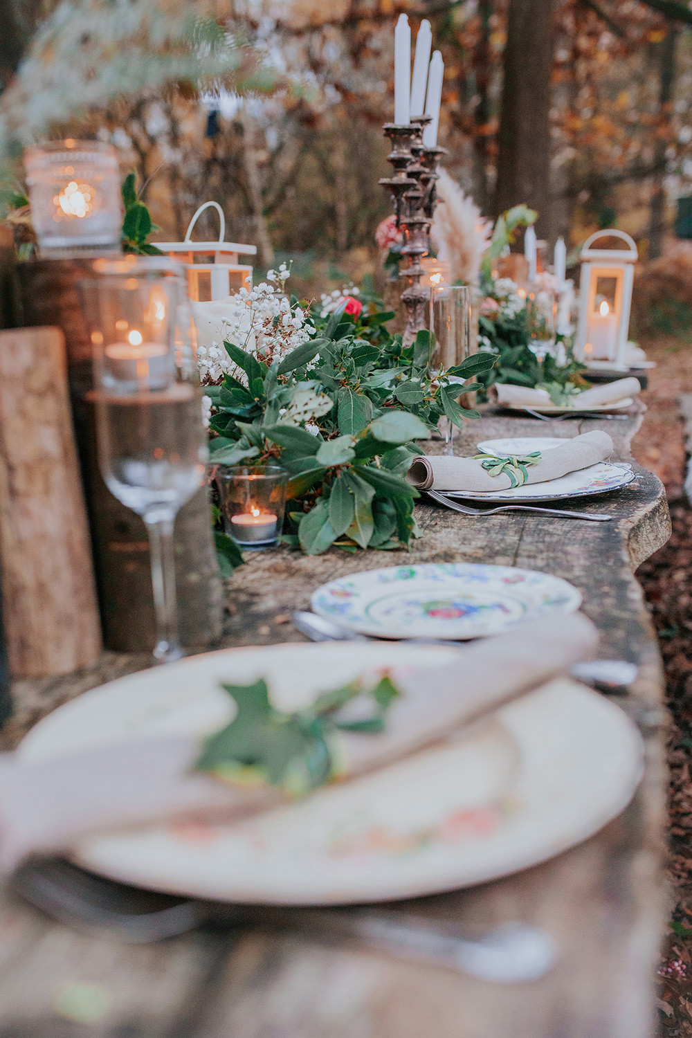 Table Tablescape Greenery Decor Candles Bronze Wedding Ideas Vladana Parker