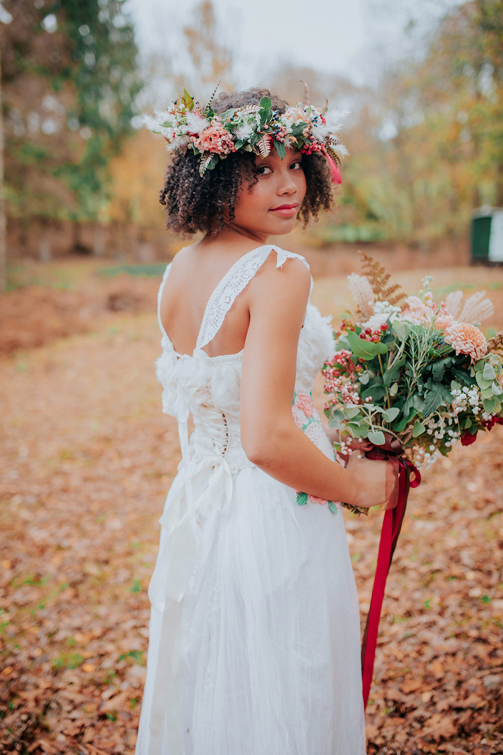 Bride Bridal Flower Crown Bronze Wedding Ideas Vladana Parker