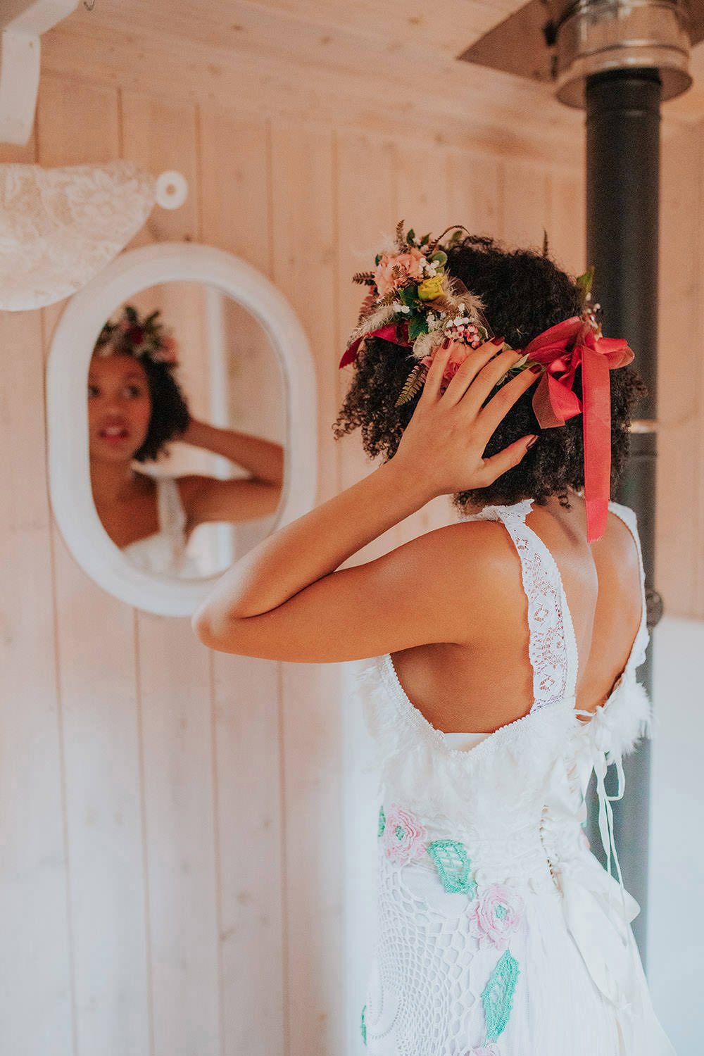Bride Bridal Hair Style Flower Crown Bronze Wedding Ideas Vladana Parker