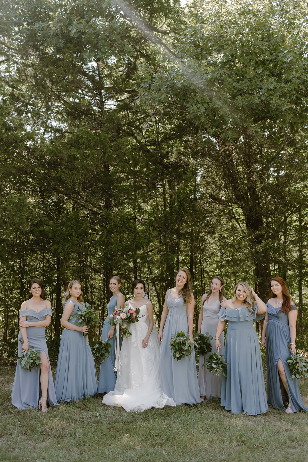 Blue Grey Bridesmaid Bridesmaids Dresses Dress Chickamauga Wedding Taylor English Photography