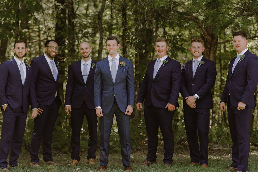 Groom Groomsmen Suits Blue Chickamauga Wedding Taylor English Photography