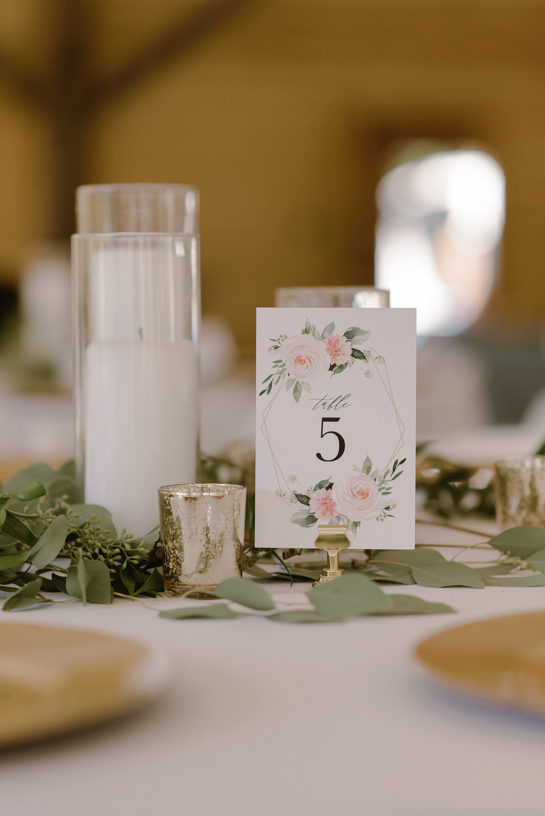 Table Name Candle Greenery Centrepice Decor Table Chickamauga Wedding Taylor English Photography