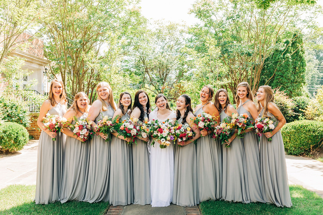 Bridesmaids Bridesmaid Dress Dresses Grey Colourful Museum Wedding Taylor Square Photography