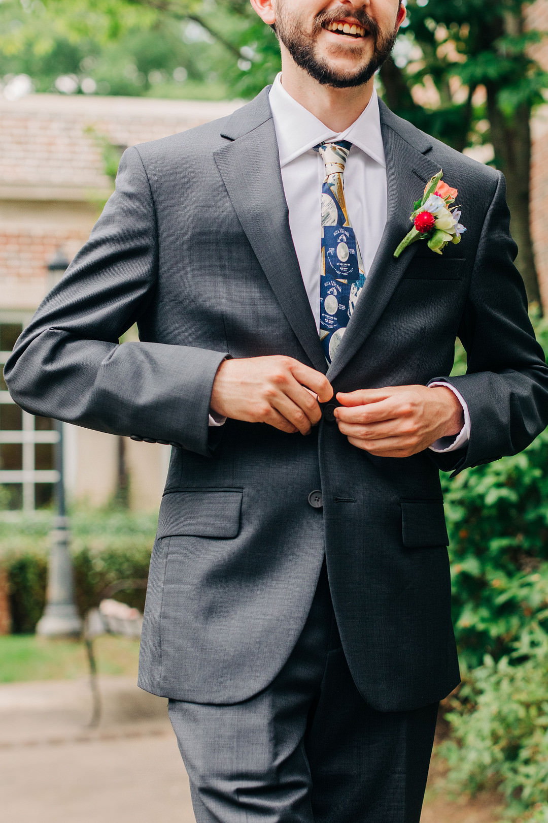 Groom Groomsmen Suit Grey Colourful Museum Wedding Taylor Square Photography