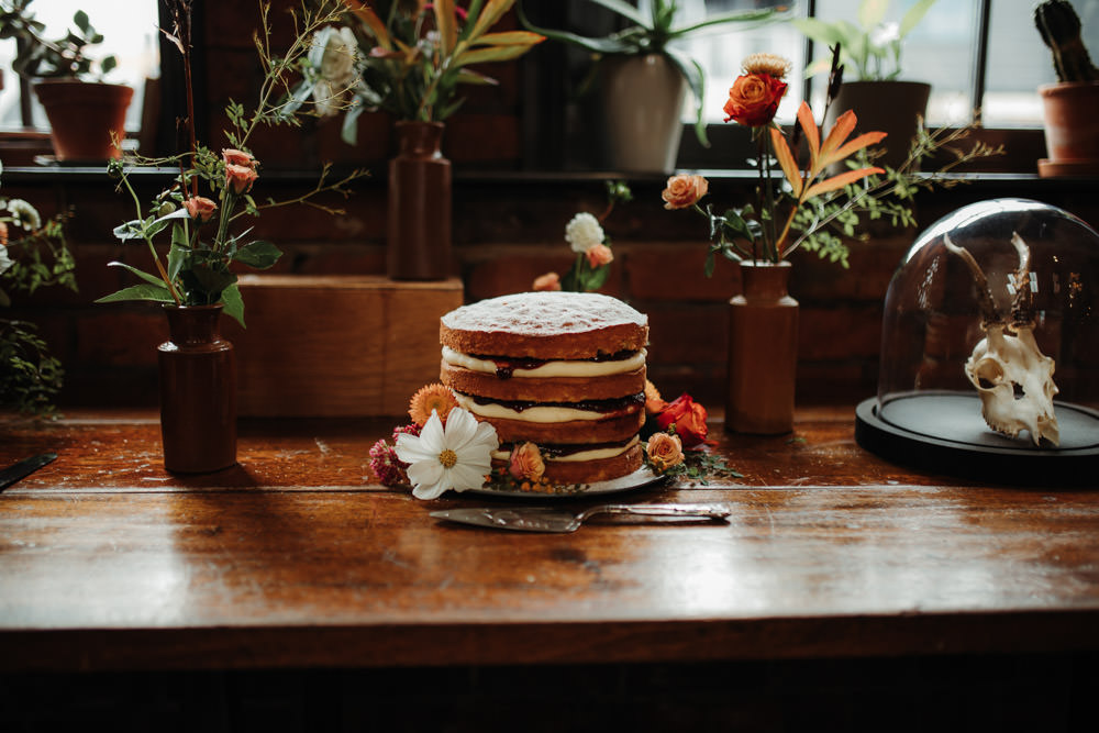 Victoria Sponge Layer Cake Dark Wedding Ideas Esther Louise Triffitt Photography