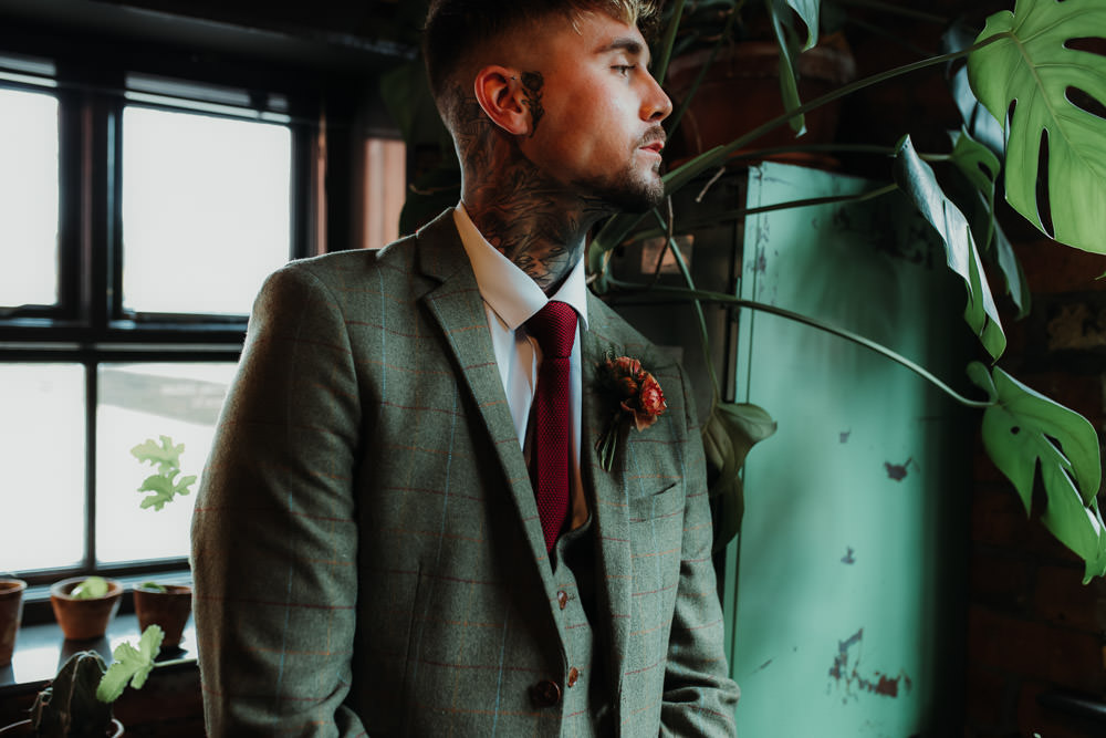 Groom Suit Red Tie Dark Wedding Ideas Esther Louise Triffitt Photography