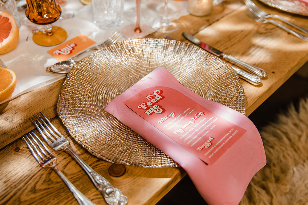 Place Setting Decor Disco Ball Wedding Michelle Huggleston