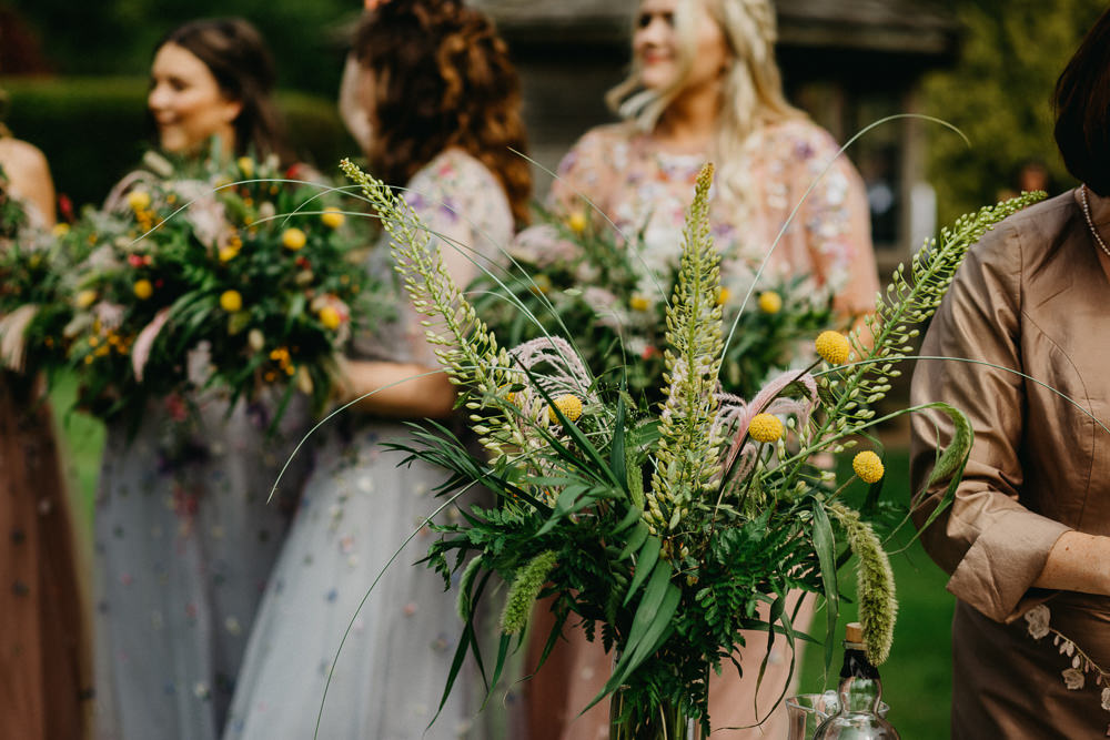 Bridesmaids Bouquet Flowers Greenery Elsick House Wedding Firefly and Embers Photography